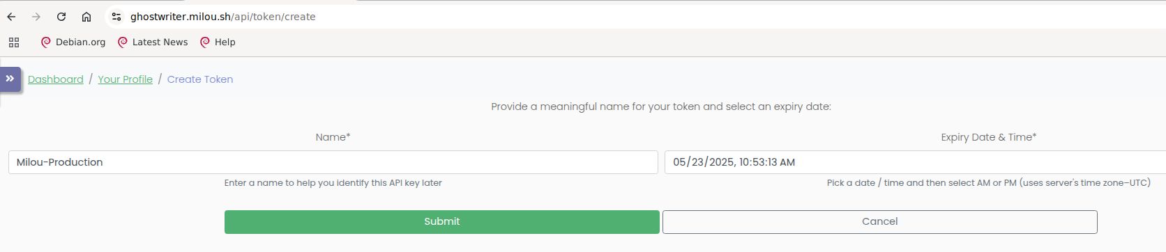 Ghostwriter API Token Generation