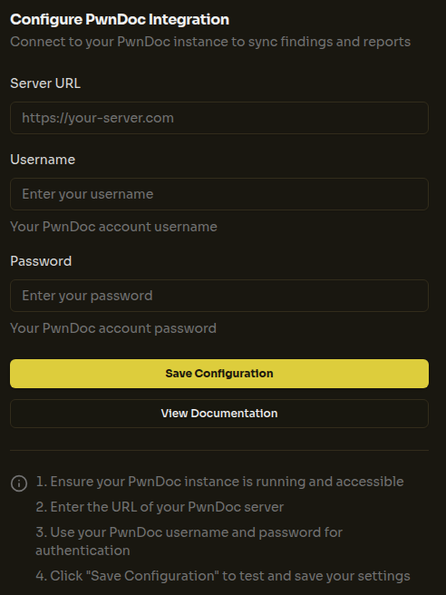 PwnDoc Configuration in Milou