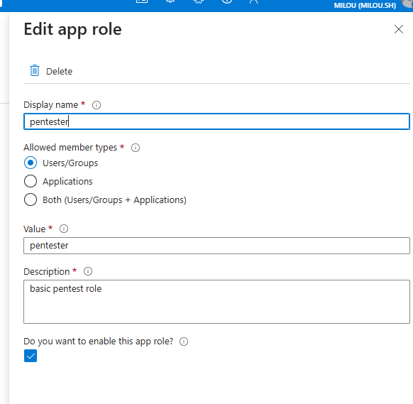 Create App Role